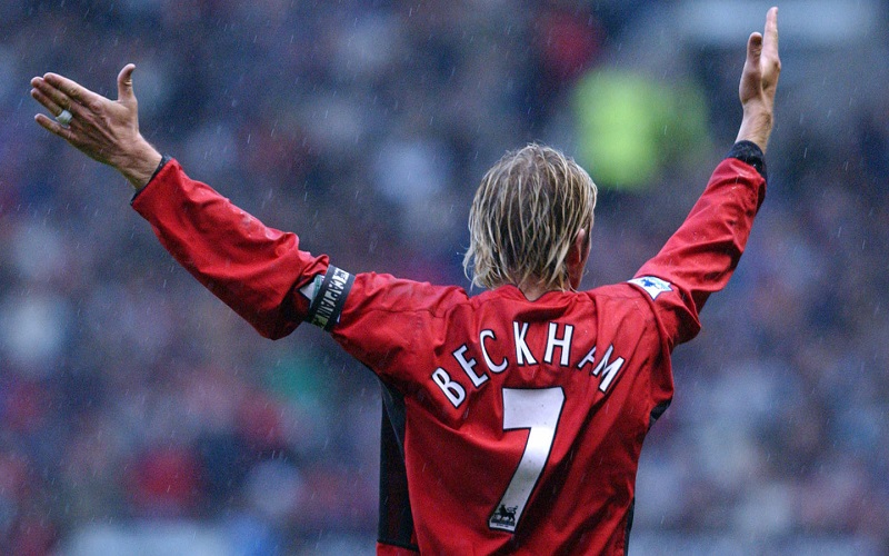 Beckham gắn liền với số áo 7 huyền thoại của Man United